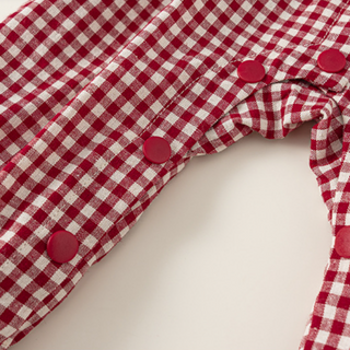 ギンガムチェックいちごロンパース　60cm～100cm
