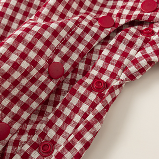 ギンガムチェックいちごロンパース　60cm～100cm