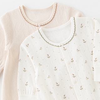 【リンクコーデ】プチフラワーロンパース　59cm～90cm