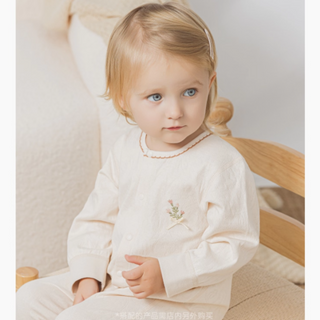 【リンクコーデ】プチフラワーロンパース　59cm～90cm