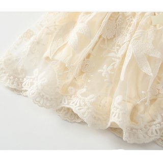 フラワーリボンレースロンパース　60cm～90cm