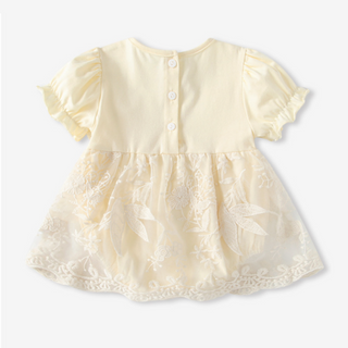 フラワーリボンレースロンパース　60cm～90cm