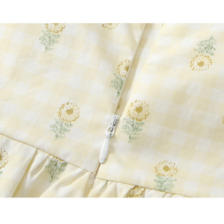 【帽子付き】イエローフラワーワンピース 70cm~110cm