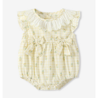 イエローフラワーロンパース　59cm～90cm