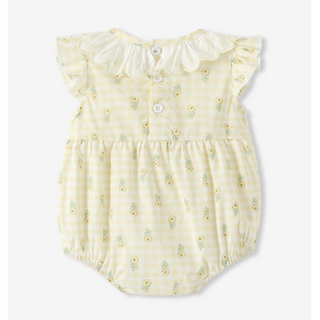 イエローフラワーロンパース　59cm～90cm