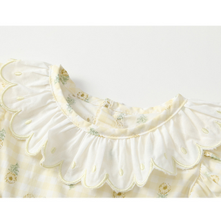 イエローフラワーロンパース　59cm～90cm