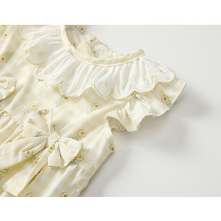 イエローフラワーロンパース　59cm～90cm