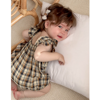 コットンチェックワンピース60cm～90cm