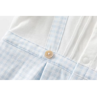 Dave&Bellaライトブルーチェックロンパース　59cm～90cm