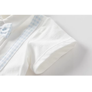 Dave&Bellaライトブルーチェックロンパース　59cm～90cm