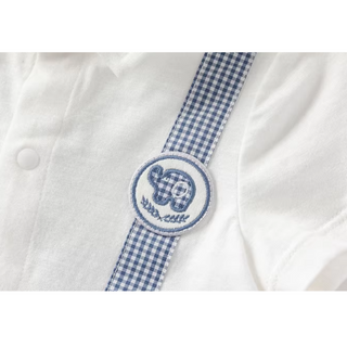 Dave&Bellaブルーチェックロンパース　59cm～90cm