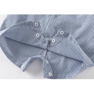 Dave&Bellaブルーチェックロンパース　59cm～90cm