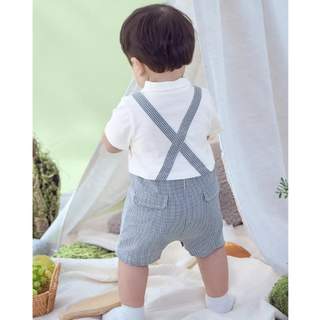 Dave&Bellaブルーチェックロンパース　59cm～90cm