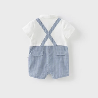 Dave&Bellaブルーチェックロンパース　59cm～90cm