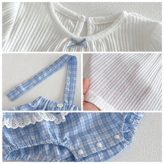 ギンガムフリルセットアップ　60cm～90cm