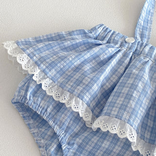 ギンガムフリルセットアップ　60cm～90cm