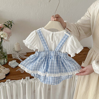 ギンガムフリルセットアップ　60cm～90cm