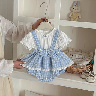 ギンガムフリルセットアップ　60cm～90cm