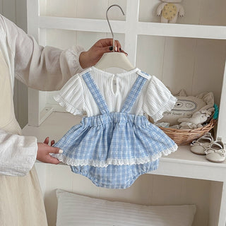 ギンガムフリルセットアップ　60cm～90cm