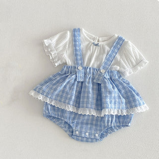 ギンガムフリルセットアップ　60cm～90cm