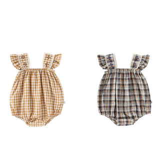 コットンチェックワンピース60cm～90cm