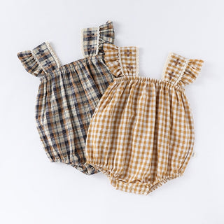 コットンチェックワンピース60cm～90cm