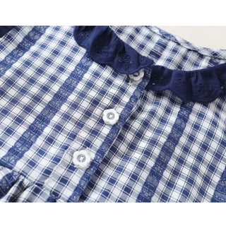 ギンガムチェックネイビーワンピース 90cm~140cm