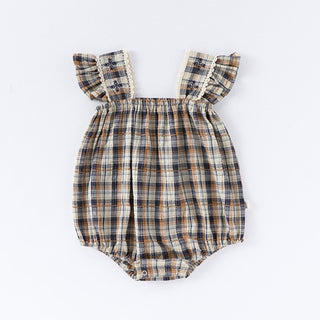 コットンチェックワンピース60cm～90cm