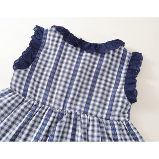 ギンガムチェックネイビーワンピース 90cm~140cm