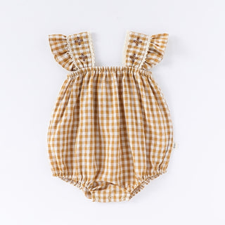 コットンチェックワンピース60cm～90cm