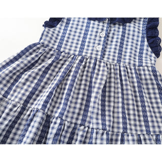 ギンガムチェックネイビーワンピース 90cm~140cm