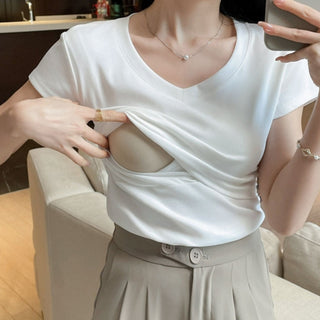 【マタニティ】授乳コットンTシャツ　M～2XL