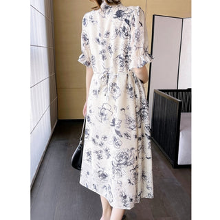 マタニティシフォンロングワンピース　M～2XL