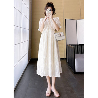 マタニティシフォンロングワンピース　M～2XL