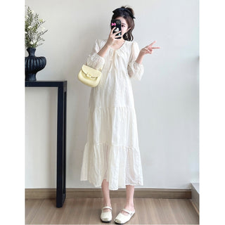 【マタニティもOK】シフォンソフトワンピース　M～2XL
