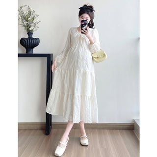 【マタニティもOK】シフォンソフトワンピース　M～2XL