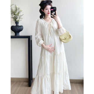【マタニティもOK】シフォンソフトワンピース　M～2XL