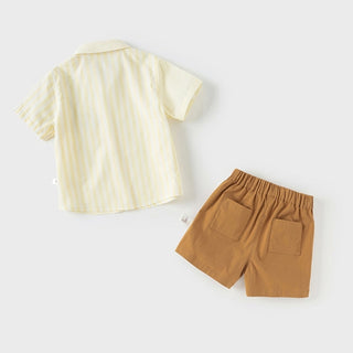 Dave＆Bella　イエローストライプセットアップ 80cm~130cm