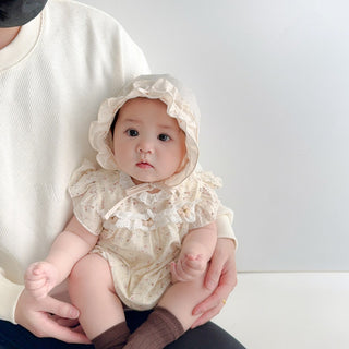 〈退院着〉ホワイトボンネット　帽子のみ
