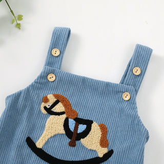 ロッキングホースブルーロンパース 0-3M~12-18M