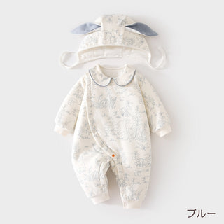 帽子つきソフトコットンアウター 60cm~90cm