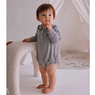 リブニットラインロンパース 60cm~90cm