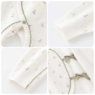 【リンクコーデ】プチフラワーニューボーンロンパース　59cm～66cm