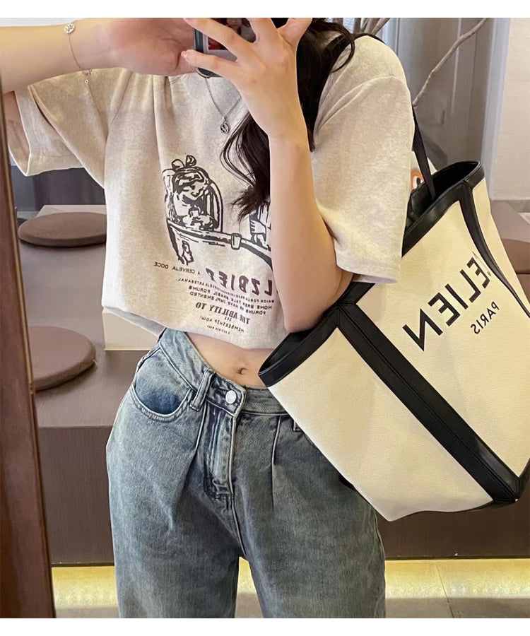 キャンバスロゴトートバッグ