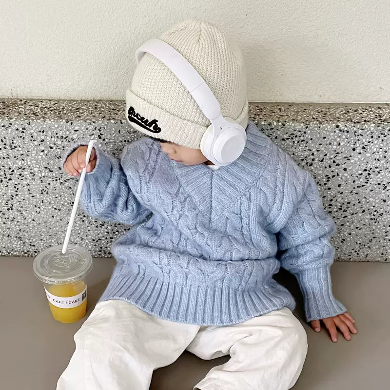 【リンクコーデ】アイスブルーニット