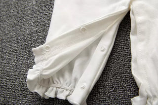 リボンレースベビードレス 長袖 60〜80cm