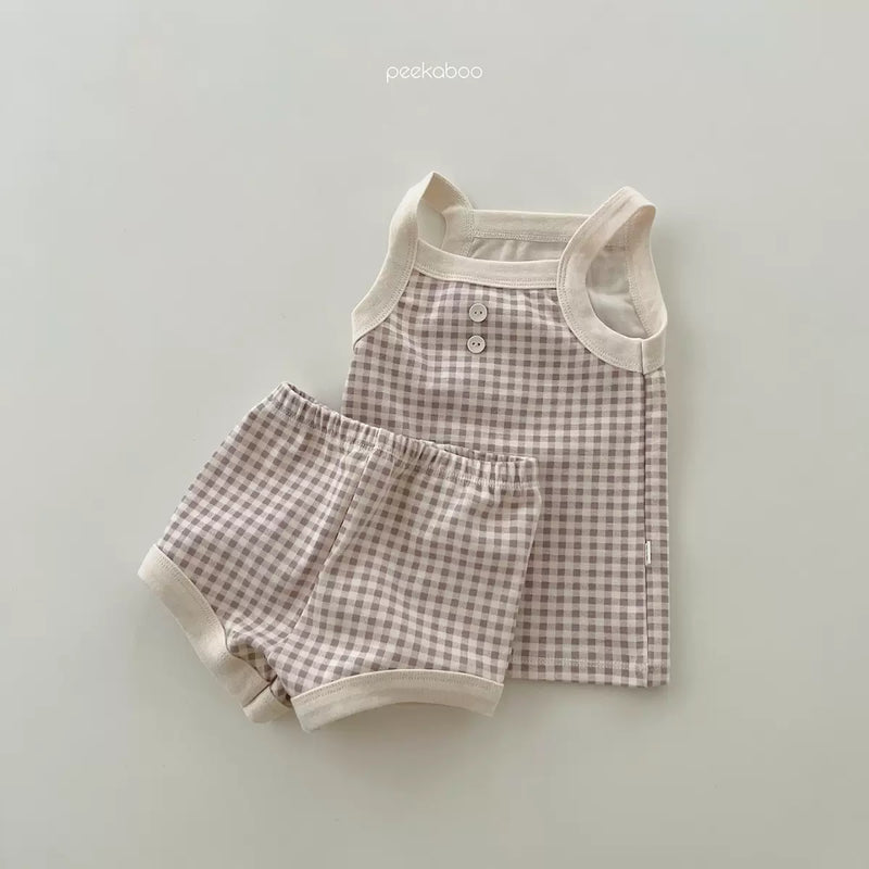パステルカラーチェックセットアップ60〜90cm