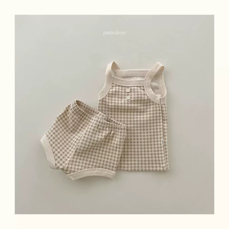 パステルカラーチェックセットアップ60〜90cm