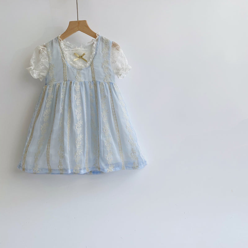 ブルーレースワンピース80〜130cm