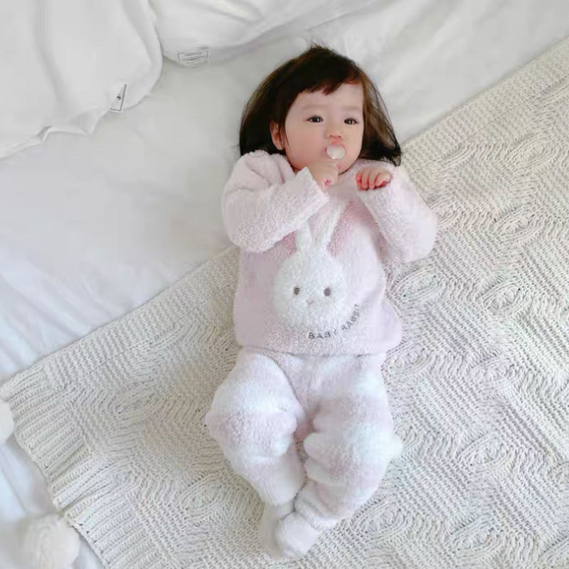 カシミアタッチルームウェアママ用+80〜120cm（うさちゃん）